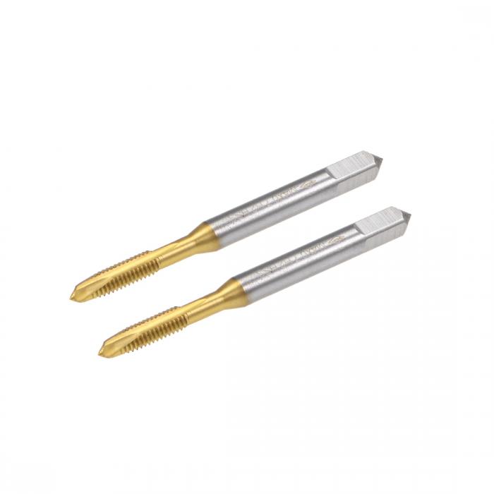 uxcell マシンタップ HSS製タップ チタニウムプレート M4スレッド 0.7ピッチ 3フルート 2個入