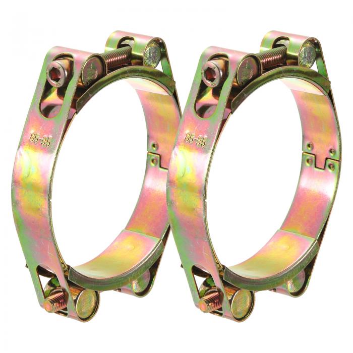 uxcell 2個セットのTボルトホースクランプ 240-252mm/9.45"-9.104"の内径範囲 カーボンスチール製のラ..