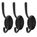 uxcell フック ハンガーフック ネジ付き 6.8 x 2.5cm ブラック 8.9 x 6.8 cm 3.5mm