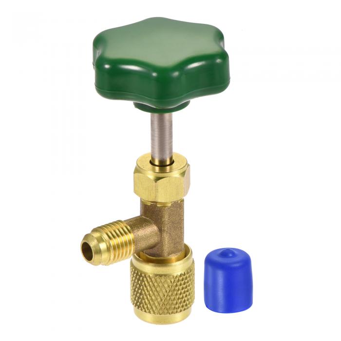 uxcell セルフシール缶タップバルブ 1/4 SAE 7/16-28 ネジ栓抜き 冷凍エアコン充電用 真ちゅう ゴール..