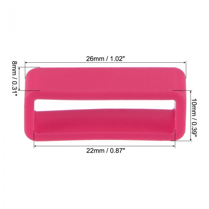 uxcell 時計バンドストラップループ ゴム 交換用ファスナーリング シリコーン時計ホルダーキーパー 22mm幅時計バンド ローズレッド 4個入り