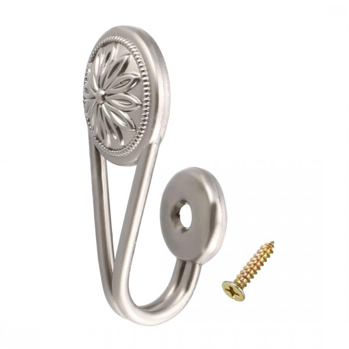 uxcell 取り付けフック 67 mm x 30 mm x 34 mm 装飾カーテンカーテン ホールドバックウォール ウィンドウ用 シルバー 2個