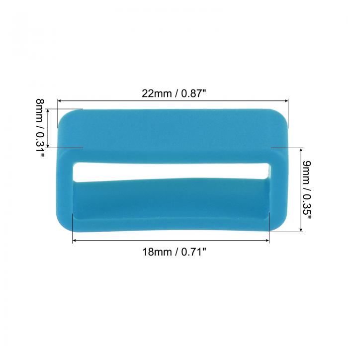 uxcell 時計バンドストラップループ ゴム 交換用ファスナーリング シリコーン時計ホルダーキーパー 18mm幅時計バンド ターコイズブルー 4個入り