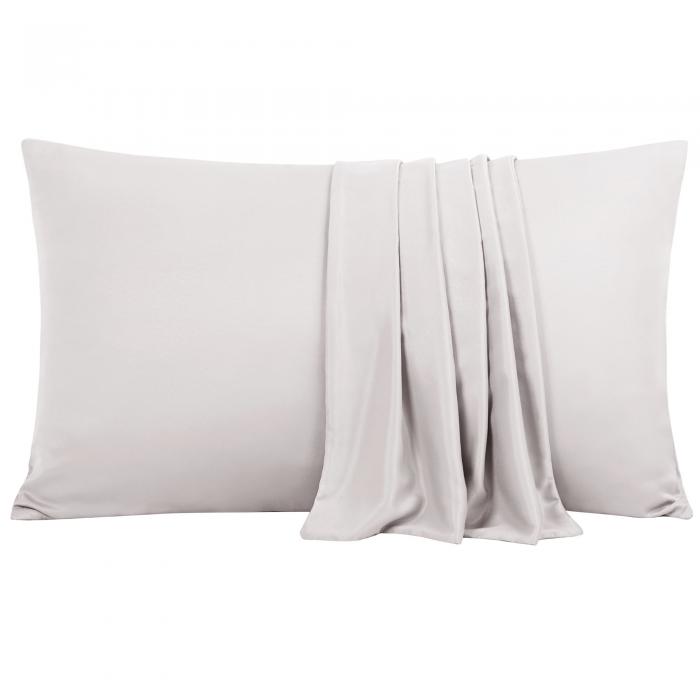 PiccoCasa 枕カバー 豪華 竹繊維 しわなし 冷却枕カバー ジッパー留め 柔らかさ 通気性 枕カバー シルキー 2枚 イザベリン 50x75cm