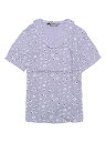 Allegra K セミシアートップス 花柄 シャツ ピーターパンカラー ボタンフロント レディース パープル XL