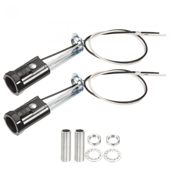 uxcell E12電球ソケット 70 mm 高さ燭台ベースLEDランプホルダー 250 mmワイヤーとM10ランプパイプナッ..