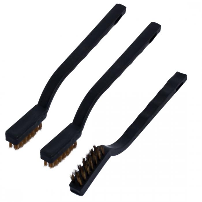 uxcell クリーニングブラシ メタルワイヤブリストル プラスチック曲げハンドル 家庭用 ブラック 3個入り