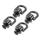 uxcell プルリングリベット ボールポストヘッド ボタンスタッド Dリング付き DIY用 ダークグレー 12x10 mm 4個