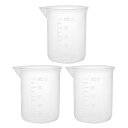 uxcell 計量カップ ビーカー ラボ用 PP プラスチック 目盛り付のビーカー 100ml 3個入り