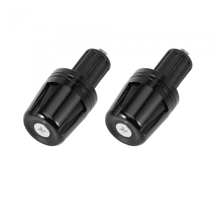 F FIERCE CYCLE ハンドルバーエンド バーエンド ハンドルバーグリップキャップ グリップエンド 17mm ユニバーサル オートバイ用 取り付け簡単 アルミ合金 ブラック 1ペア