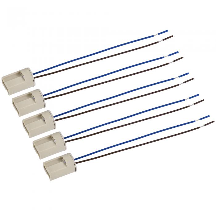 uxcell 電球ソケット G9 AC 250V 2A 15 cm長さ LEDランプベースホルダー セラミックホワイト 5個