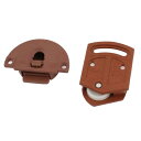 uxcell ワードローブドアローラー 家具クローゼットスライドドアローラーホイール 52 x 32 x 11mm ブラウン プラスチック製 プラスチック板パッ...