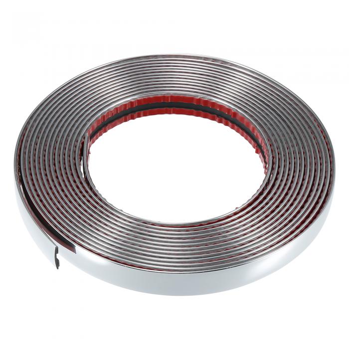 X AUTOHAUX 車のドアエッジガード スクラッチプルーフトリムボディストリップ バックミラーバンパー ドアウィンドウエッジガード用 幅15 mm 長さ5 m シルバートーン