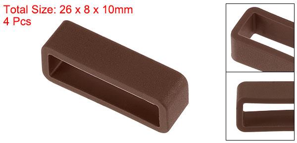 uxcell 時計バンドストラップループ ゴム 交換用ファスナーリング シリコーン時計ホルダーキーパー 22mm幅時計バンド ブラウン 4個入り