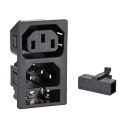 uxcell IEC C13&C14ソケット AC 250V 10A C13 C14 3ピン 58x35x30mm IECインレットモジュールプラグ 1個入り