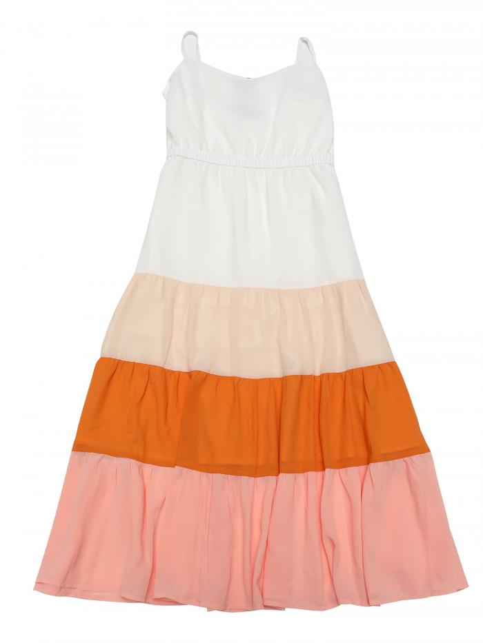 Allegra K ワンピース 夏 レディース キャミソールワンピース ストラップ 調節可能 Vネック 着痩せ ホワイトピンク M