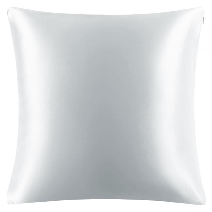 PiccoCasa 枕カバーシルク 100%蚕糸 絹 シルク 最高25匁 ファスナー付き まくらカバー 洗える 両面シルク まくらかばー 光沢 ピローケース すべすべ 無地 美髪 ギフト 四季適応 1枚セット ライトグレー 80*80cm