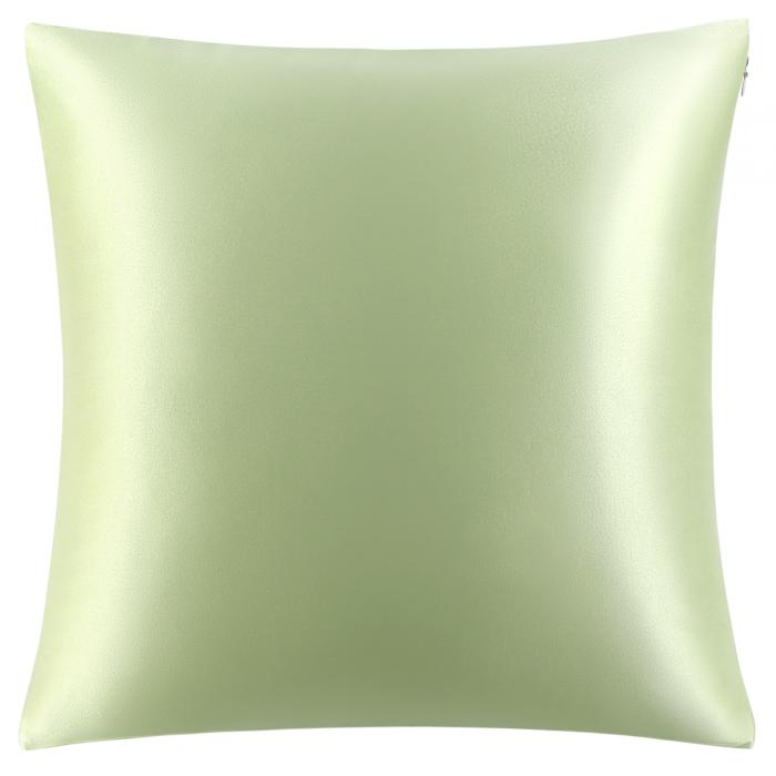 PiccoCasa 枕カバーシルク 100%蚕糸 絹 シルク 最高25匁 ファスナー付き まくらカバー 洗える 両面シルク まくらかばー 光沢 ピローケース すべすべ 無地 美髪 ギフト 四季適応 1枚セット グリーン 80*80cm