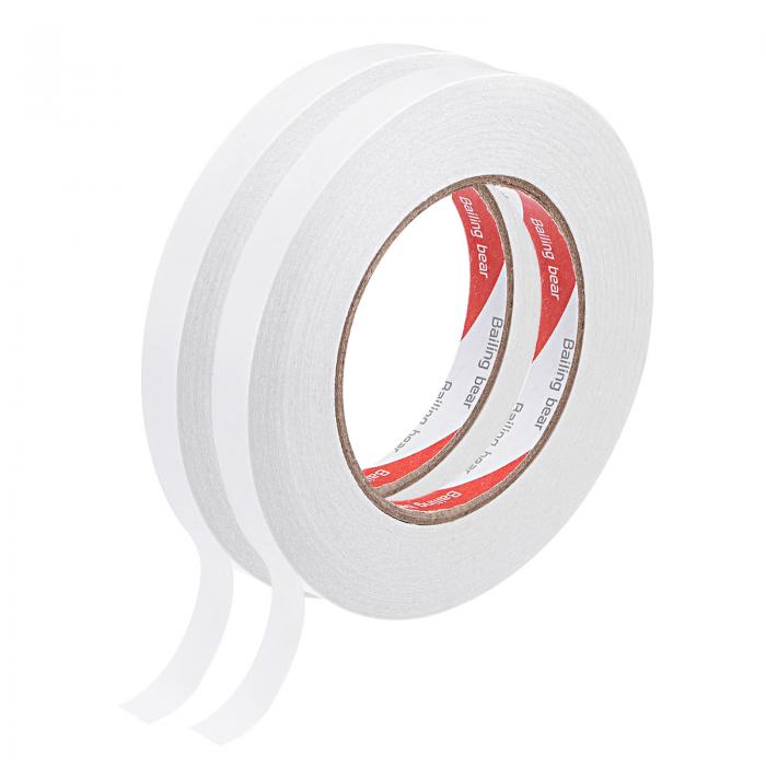 uxcell 両面粘着テープ 幅12 mm 長さ50M ペーパーバッキング DIYアートクラフトスクラップブック用 2ロ..