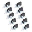 uxcell 押しボタンスイッチ プラスチック製 ホワイト 5A 250V SPST 2ピン 1 ポジション セルフロック 10個入り