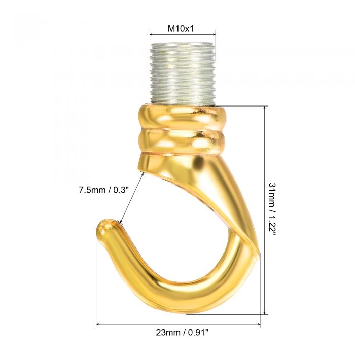 uxcell 合金天井フックフィクスチャアクセサリー 23 mmx31 mm シャンデリア天井ペンダントライトプレート用 電気泳動ゴールド 2個