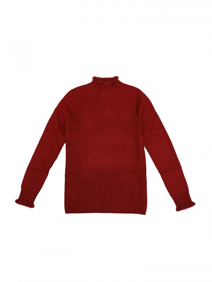 Seta T レディース 秋冬 モックネック 長袖 ふわふわカフ カジュアル スリム フィット セーター トップ..