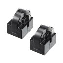uxcell スターターリレー 22 Ohm 2ピン 冷蔵庫 スターターリレー交換部品 ブラック 2 個入り