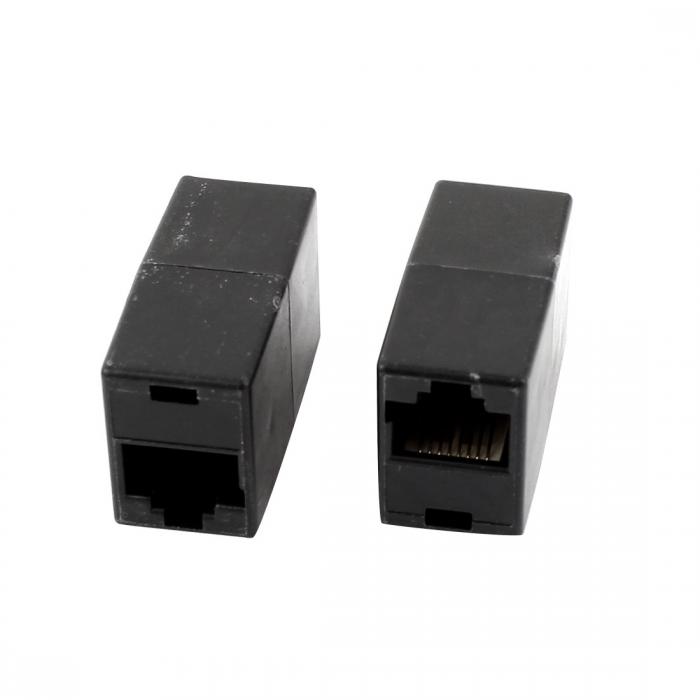 uxcell RJ45カプラー CAT5 ネットワーク スプリッタ ケーブル アダプタ エクステンダープラグ ブラック..