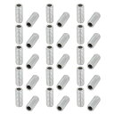 uxcell ランプパイプニップル M6スレッド 15mm長さ 中空 ランプ修理部品 ハードウェア ランプ ライト用 亜鉛メッキ シルバートーン 30個入り