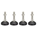 uxcell 家具レベラー 4個セット M10x50x50mm ナイロン製ユニバーサル調整可能なかいてん式テーブル脚 家具工場機械装置用