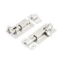 uxcell 丸棒ラッチ バレルボルト ドアセキュリティラッチ ドアスライディングロック ネジ12個 ゲートロック 2個入り