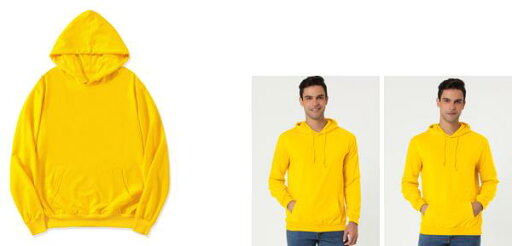 Lars Amadeus メンズフーディースウェットシャツ長袖汚れた巾着プルオーバーポケット付き イエロー L