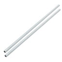 uxcell ランプパイプニップル M10スレッド 410mm長さ 中空 ランプ修理部品 ハードウェア ランプ ライト用 亜鉛メッキ シルバートーン 2個入り(3)