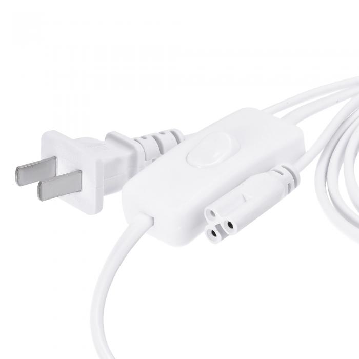 uxcell T5 T8 LEDチューブ電源延長ケーブル オン/オフスイッチ付き 3ピン 1.8 M長さワイヤー LED一体型ライトチューブフィクスチャ用 ホワイト 5個