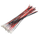 uxcell メススペード圧着端子 圧着スペード端子 スペードターミナル 絶縁スリーブ付き ランプスイッチ用 4.8mm 20cm 20AWGワイヤー レッド ...
