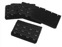 uxcell ブラジャー延長ホック 調整ホック レディース 4列 3段 5枚組 ブラック ホック間隔1.3cm