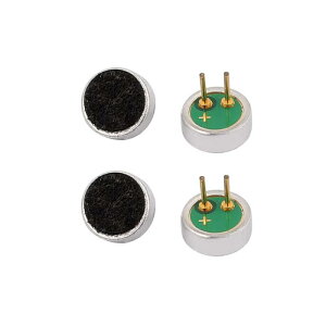 uxcell エレクトレットマイク シルバートーン 6x2mm 30-32dB 音声ピックアップ 4個入り