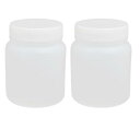 uxcell 実験用ボトル 研究室用 プラスチック 液体試サンプル用 PE 300ml ホワイト 98 x 75mm 2個入り