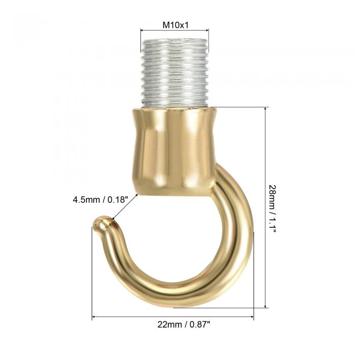 uxcell 合金天井フックフィクスチャアクセサリー 22 mmx28 mm シャンデリア天井ペンダントライトプレート用 シャンパンゴールド