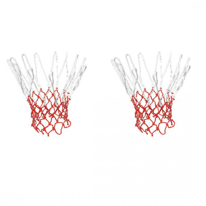uxcell バスケットボールネット ナイロン製ホワイト 室外の運動用 2個入り 1