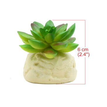 uxcell 人工水草 アクアリウム 装飾 水槽デコレーション ベース付き プラスチック グリーン 6.5 x 6.5 x 6 cm