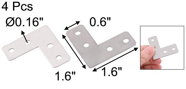 uxcell アングルブラケット パティオ ステンレススチール製 シェルフ コーナー ブレース アングルブラケット 4 x 4 x0.1cm 4個入り 2