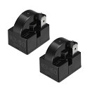 uxcell スターターリレー 冷蔵庫スターターリレー 15 Ohm 1 ピン ブラック 2個入り