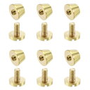 uxcell フラットスタッドリベット 財布ハンドバッグ足の爪ソリッド 真鍮レザークラフト DIY 12x8 mm 6個入り