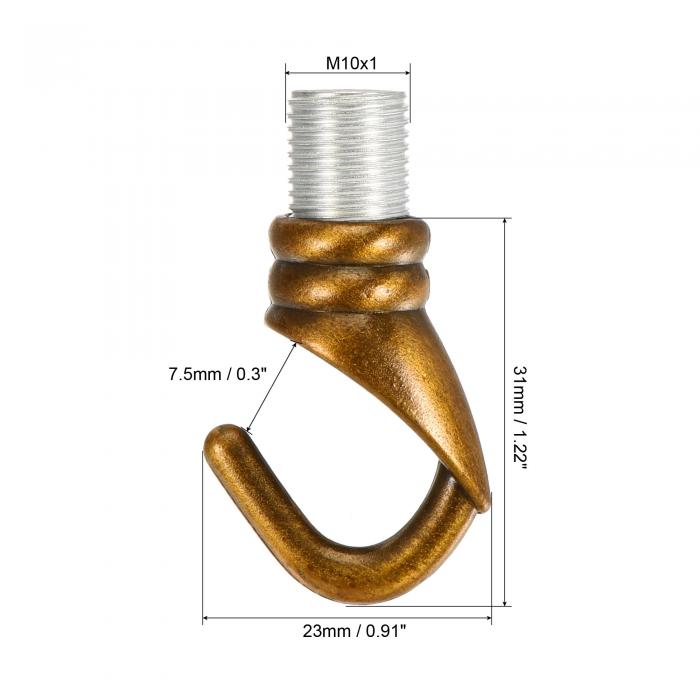 uxcell 合金天井フックフィクスチャアクセサリー 23 mmx31 mm シャンデリア天井ペンダントライトプレート用 ゴールドブロンズ 2個