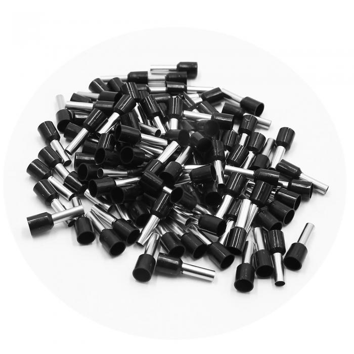 uxcell 絶縁処理フェルール 絶縁 銅 AWG 10 ワイヤー クリンプ コネクター コード ピン エンドターミナル ブラック 100個入り