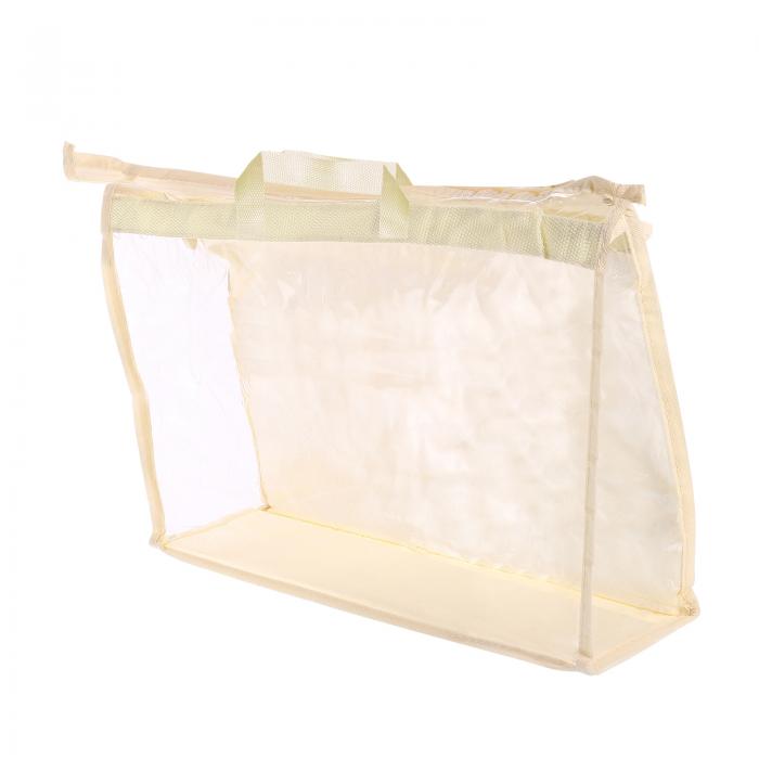 PATIKIL ハンドバッグダストバッグ クリアパース収納オーガナイザー Lサイズ PVC防塵ハンドバッグカバー 透明パースプロテクター ベージュ