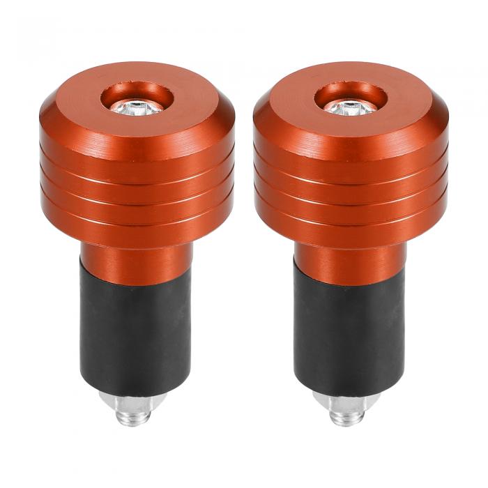 TUCKBOLD オレンジ色のモーターサイクルハンドルバーエンドプラグ アルミ合金製 7/8インチ（22mm）30mm OD おしゃれでバランスの取れたフロントハンドルバーグリップキャップギアプラグ 2個入り