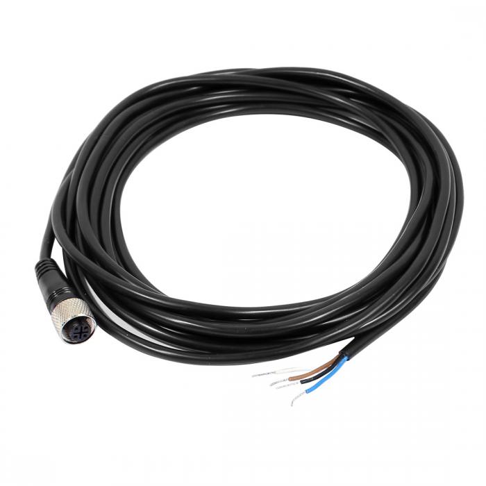 uxcell 航空ソケット電気ケーブル 4ピンコネクタ ストレート メスM12 ケーブル長さ5M ブラック