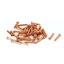 uxcell 銅ソリッドリベット 2mm x 12mm 円形ヘッド 13.0mmの長さ ゴールドトーン 60個入り